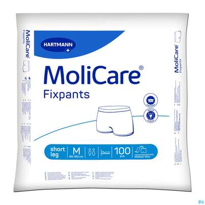 Sie sehen eine Packung Inkontinenz Molicare Fixpants Netzhoeschen Short Leg Gr M 100st, Produktbild: 01 Inkontinenz Molicare Fixpants Netzhoeschen Short Leg Gr M 100st, A-Nr.: 4743838 - 01