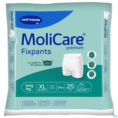Sie sehen eine Packung Inkontinenz Molicare Fixpants/premium Long Leg Xl Gruen 25st, Produktbild: 02 Inkontinenz Molicare Fixpants/premium Long Leg Xl Gruen 25st, A-Nr.: 3208913 - 02