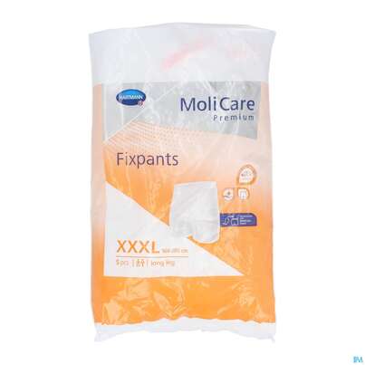 Sie sehen eine Packung Inkontinenz Molicare Fixpants/premium Long Leg Xxxl Orange 5st, Produktbild: 01 Inkontinenz Molicare Fixpants/premium Long Leg Xxxl Orange 5st, A-Nr.: 5377896 - 01