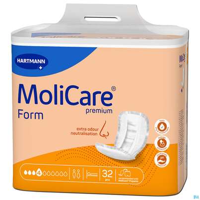 Sie sehen eine Packung Inkontinenz Molicare Premium Form 4 Tropfen 32st, Produktbild: 01 Inkontinenz Molicare Premium Form 4 Tropfen 32st, A-Nr.: 5602318 - 01