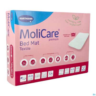 Sie sehen eine Packung Inkontinenz Molicare Premium/bed/mat/textile 7 Tropfen 85x90cm 1st, Produktbild: 02 Inkontinenz Molicare Premium/bed/mat/textile 7 Tropfen 85x90cm 1st, A-Nr.: 5225933 - 02