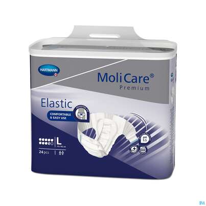 Sie sehen eine Packung Inkontinenz Molicare Premium/elastic 9 Tropfen 110-150cm L 24st, Produktbild: 02 Inkontinenz Molicare Premium/elastic 9 Tropfen 110-150cm L 24st, A-Nr.: 4996752 - 02