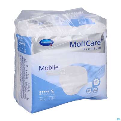 Sie sehen eine Packung Inkontinenz Molicare Premium/mobile/6 Tropfen Blau S 60-90cm 14st, Produktbild: 07 Inkontinenz Molicare Premium/mobile/6 Tropfen Blau S 60-90cm 14st, A-Nr.: 3094591 - 07