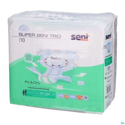 Sie sehen eine Packung Inkontinenz Windelslip Seni/super Trio X-large 10st, Produktbild: 02 Inkontinenz Windelslip Seni/super Trio X-large 10st, A-Nr.: 3586816 - 02