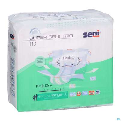 Sie sehen eine Packung Inkontinenz Windelslip Seni/super Trio X-large 10st, Produktbild: 03 Inkontinenz Windelslip Seni/super Trio X-large 10st, A-Nr.: 3586816 - 03