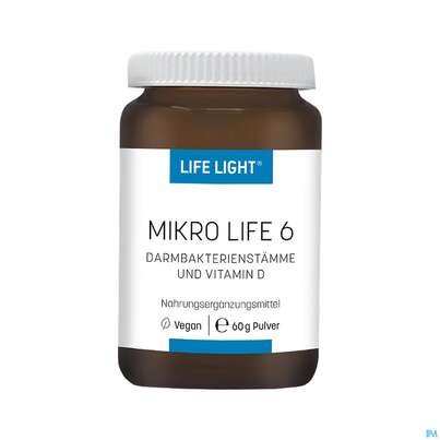 Sie sehen eine Packung Life Light Pulver Mikro Life Darmbakterien 60g, Produktbild: 01 Life Light Pulver Mikro Life Darmbakterien 60g, A-Nr.: 3409089 - 01