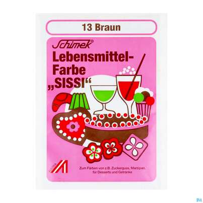 Sie sehen eine Packung Schimek Lebensmittelfarbe Nr13 Rumbraun 4g, Produktbild: 01 Schimek Lebensmittelfarbe Nr13 Rumbraun 4g, A-Nr.: 5745118 - 01