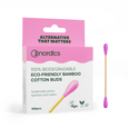 Sie sehen eine Packung Nordics Bio Kosmetikstächen Bambus Pink, Produktbild: 01 Nordics Bio Kosmetikstächen Bambus Pink, A-Nr.: 5332184 - 01