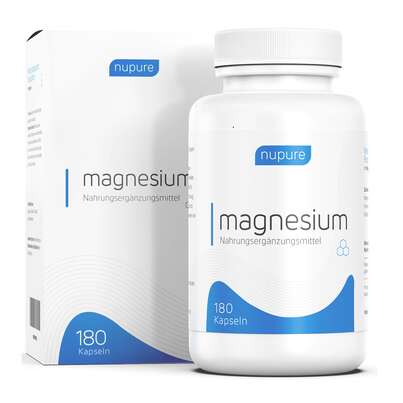 Sie sehen eine Packung Nupure magnesium mit Magnesiumcitrat Kapseln, Produktbild: 03 Nupure magnesium mit Magnesiumcitrat Kapseln, A-Nr.: 5778856 - 03