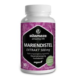 Vitamaze Mariendistel Extrakt 500mg hochdosiert vegan, A-Nr.: 5179630 - 01