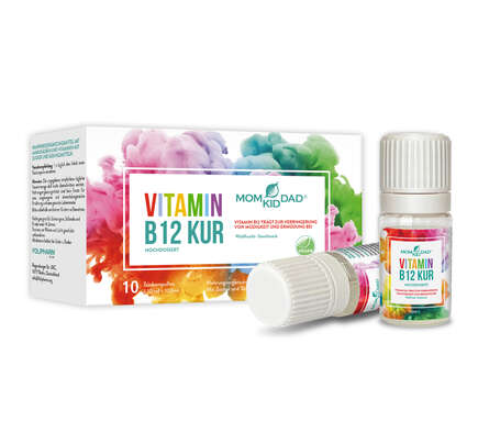 Sie sehen eine Packung Vitamin B12 Kur, hochdosiert, 10 x 10 Trinkampullen, Waldfruchtgeschmack, Produktbild: 01 Vitamin B12 Kur, hochdosiert, 10 x 10 Trinkampullen, Waldfruchtgeschmack, A-Nr.: 5795725 - 01