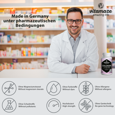 Vitamaze Kollagen 300mg +Hyaluron 100mg hochdosiert, A-Nr.: 5274021 - 03