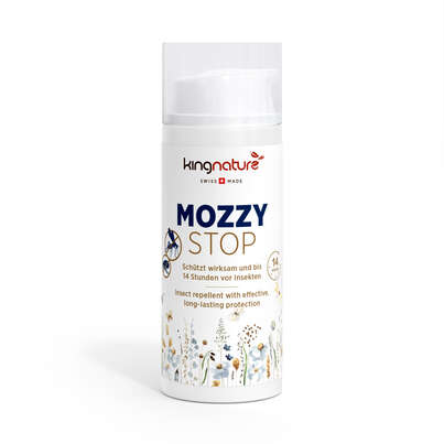 Sie sehen eine Packung KINGNATURE MozzyStop Lot Fl 100 ml, Produktbild: 01 KINGNATURE MozzyStop Lot Fl 100 ml, A-Nr.: 5804625 - 01