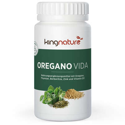 Sie sehen eine Packung Kingnature Oregano Vida, Produktbild: 01 Kingnature Oregano Vida, A-Nr.: 5208366 - 01