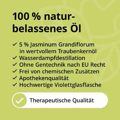 Sie sehen eine Packung Jasmin Öl 5 % ätherisch, Produktbild: 02 Jasmin Öl 5 % ätherisch, A-Nr.: 5807658 - 02