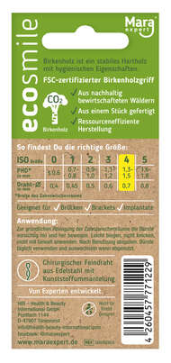 Sie sehen eine Packung ecosmile INTERDENTALBÜRSTEN ISO 4, mittelbreit, Produktbild: 02 ecosmile INTERDENTALBÜRSTEN ISO 4, mittelbreit, A-Nr.: 5678988 - 02