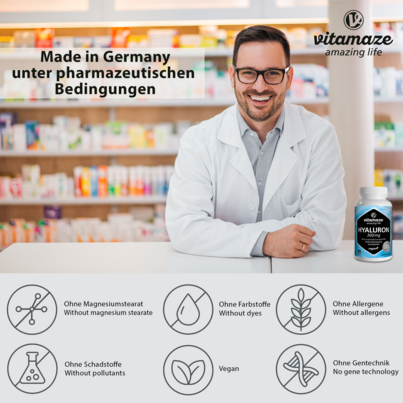 Vitamaze Hyaluronsäure 300mg hochdosiert vegan, A-Nr.: 5179558 - 03