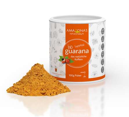 Sie sehen eine Packung Bio Guarana Pulver, "Wachmacher" und Energielieferant durch natürliches Koffein, 100g, Produktbild: 01 Bio Guarana Pulver, "Wachmacher" und Energielieferant durch natürliches Koffein, 100g, A-Nr.: 5229167 - 01