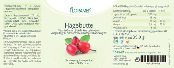Sie sehen eine Packung Floramed Hagebutte, Produktbild: 01 Floramed Hagebutte, A-Nr.: 4390185 - 01