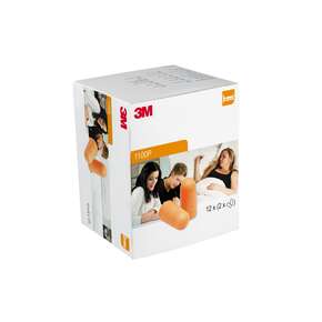 3M™ Gehörschutzstöpsel, ohne Kordel, Zweierpack, 12 Paar/Packung, 1100P, A-Nr.: 5386955 - 01