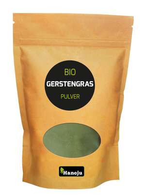 Sie sehen eine Packung Hanoju Gerstengras Pulver Bio, Produktbild: 01 Hanoju Gerstengras Pulver Bio, A-Nr.: 4255783 - 01