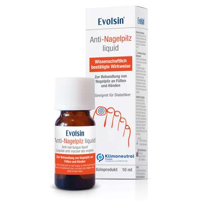 Sie sehen eine Packung Evolsin Anti-Nagelpilz liquid 10 ml, Produktbild: 01 Evolsin Anti-Nagelpilz liquid 10 ml, A-Nr.: 5666169 - 01