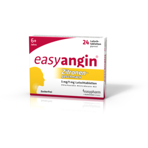 easyangin mit Zitronengeschmack 5mg/1mg Lutschtabletten, A-Nr.: 4222565 - 01