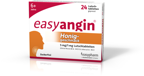 easyangin mit Honiggeschmack 5mg/1mg Lutschtabletten, A-Nr.: 4989232 - 01