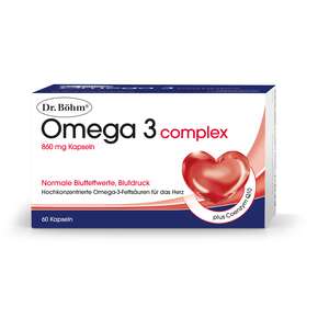 Sie sehen eine Packung Dr. Böhm Omega 3 complex, Produktbild: 01 Dr. Böhm Omega 3 complex, A-Nr.: 4733573 - 01