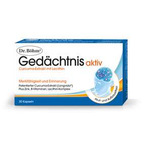 Sie sehen eine Packung Dr. Böhm Gedächtnis aktiv, Produktbild: 01 Dr. Böhm Gedächtnis aktiv, A-Nr.: 4997881 - 01