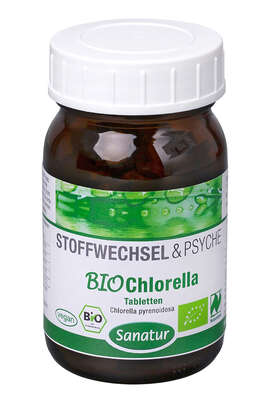 Sie sehen eine Packung Sanatur Chlorella Tabletten BIO, Produktbild: 01 Sanatur Chlorella Tabletten BIO, A-Nr.: 4258758 - 01