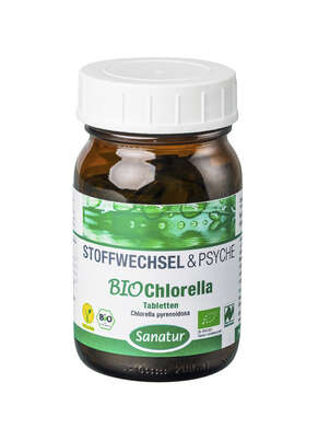 Sie sehen eine Packung Sanatur Chlorella Tabletten BIO, Produktbild: 02 Sanatur Chlorella Tabletten BIO, A-Nr.: 4258758 - 02