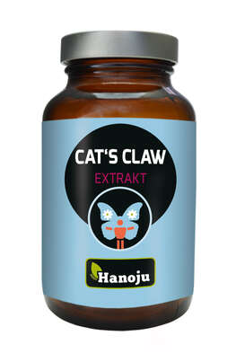 Sie sehen eine Packung Hanoju Cats Claw Katzenkralle Extrakt Tabletten, Produktbild: 01 Hanoju Cats Claw Katzenkralle Extrakt Tabletten, A-Nr.: 4255895 - 01