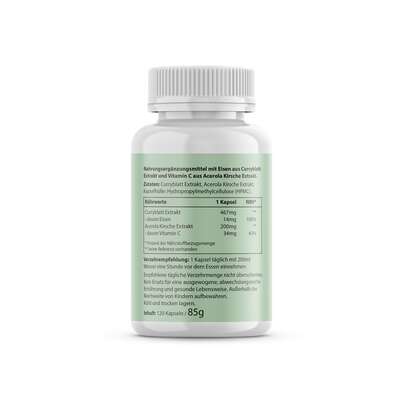 Sie sehen eine Packung Biotanicals Eisen + Vitamin C Kapseln, Produktbild: 03 Biotanicals Eisen + Vitamin C Kapseln, A-Nr.: 5461131 - 03