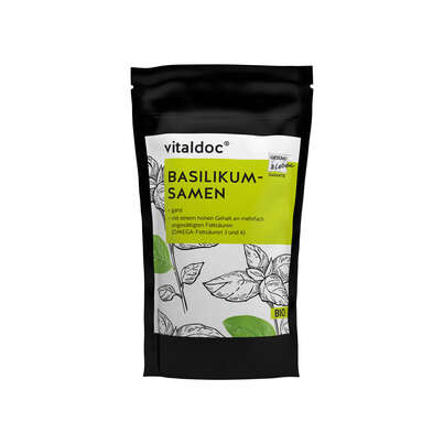 Sie sehen eine Packung vitaldoc® BIO Basilikum-Samen, Produktbild: 02 vitaldoc® BIO Basilikum-Samen, A-Nr.: 5642341 - 02