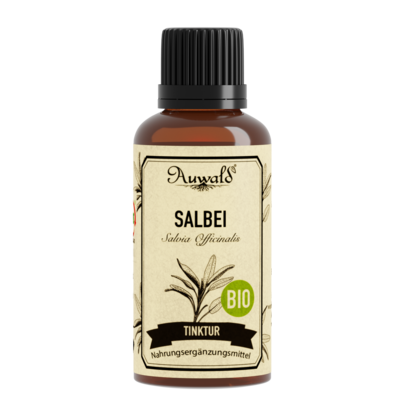 Sie sehen eine Packung Auwald® - Salbei - BIO Tropfen (Auszug, Extrakt, Essenz), Produktbild: 01 Auwald® - Salbei - BIO Tropfen (Auszug, Extrakt, Essenz), A-Nr.: 5709766 - 01