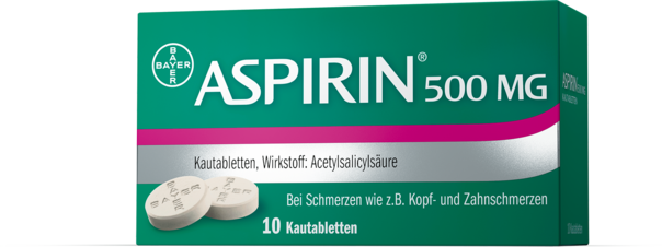 Aspirin® 500 mg Kautabletten, A-Nr.: 1286174 - 01