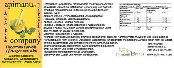 Apimanu Diabgymna Ayurveda Kapseln, A-Nr.: 3119635 - 06