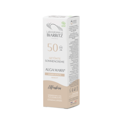 Sie sehen eine Packung Alga Maris getönte Sonnencreme bio für Gesicht LSF 50 elfenbein LdB, Produktbild: 03 Alga Maris getönte Sonnencreme bio für Gesicht LSF 50 elfenbein LdB, A-Nr.: 4544613 - 03