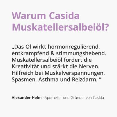 Sie sehen eine Packung Muskatellersalbeiöl, Produktbild: 03 Muskatellersalbeiöl, A-Nr.: 5296382 - 03