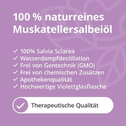 Sie sehen eine Packung Muskatellersalbeiöl, Produktbild: 05 Muskatellersalbeiöl, A-Nr.: 5296382 - 05