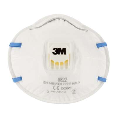 Sie sehen eine Packung 3M™ Maske für Hand- und Maschinenschleifen, FFP2, mit Ventil, 3 pro Packung, Produktbild: 04 3M™ Maske für Hand- und Maschinenschleifen, FFP2, mit Ventil, 3 pro Packung, A-Nr.: 5646876 - 04