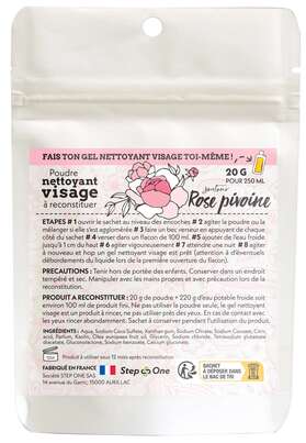 Sie sehen eine Packung Gesichtsreiniger in Pulverform Pfingstrose StepOne 20gr = 250ml Cleaenser, Produktbild: 01 Gesichtsreiniger in Pulverform Pfingstrose StepOne 20gr = 250ml Cleaenser, A-Nr.: 5838127 - 01