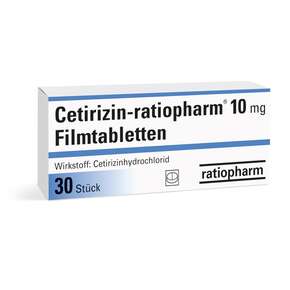 Cetirizin-ratiopharm® 10 mg Filmtabletten, A-Nr.: 2428995 - 01