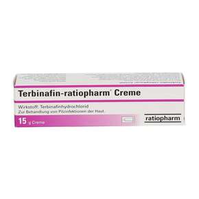 Sie sehen eine Packung Terbinafin-ratiopharm® Creme, Produktbild: 01 Terbinafin-ratiopharm® Creme, A-Nr.: 2479159 - 01