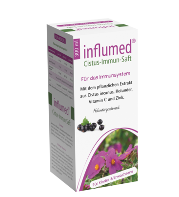 Sie sehen eine Packung influmed® Cistus-Immun-Saft, Produktbild: 01 influmed® Cistus-Immun-Saft, A-Nr.: 4271285 - 01