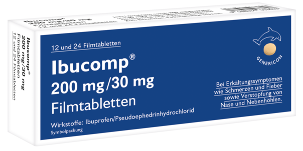 Ibucomp® 200 mg/30 mg Filmtabletten, A-Nr.: 4963698 - 01