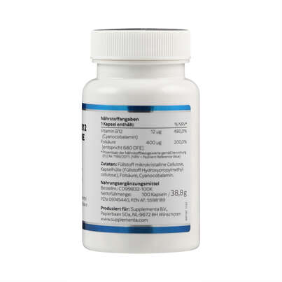 Vitamin B12 / Folsäure Klean Labs Kapseln, A-Nr.: 5598189 - 02