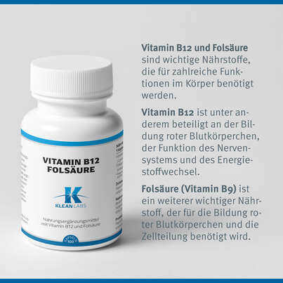 Vitamin B12 / Folsäure Klean Labs Kapseln, A-Nr.: 5598189 - 07