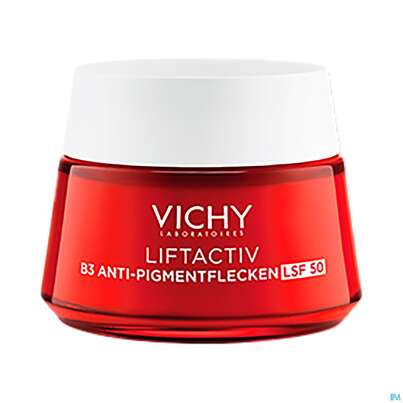 Sie sehen eine Packung Vichy Liftactiv B3 Anti-pigmentflecken Creme Lsf50 50ml, Produktbild: 14 Vichy Liftactiv B3 Anti-pigmentflecken Creme Lsf50 50ml, A-Nr.: 5662504 - 14